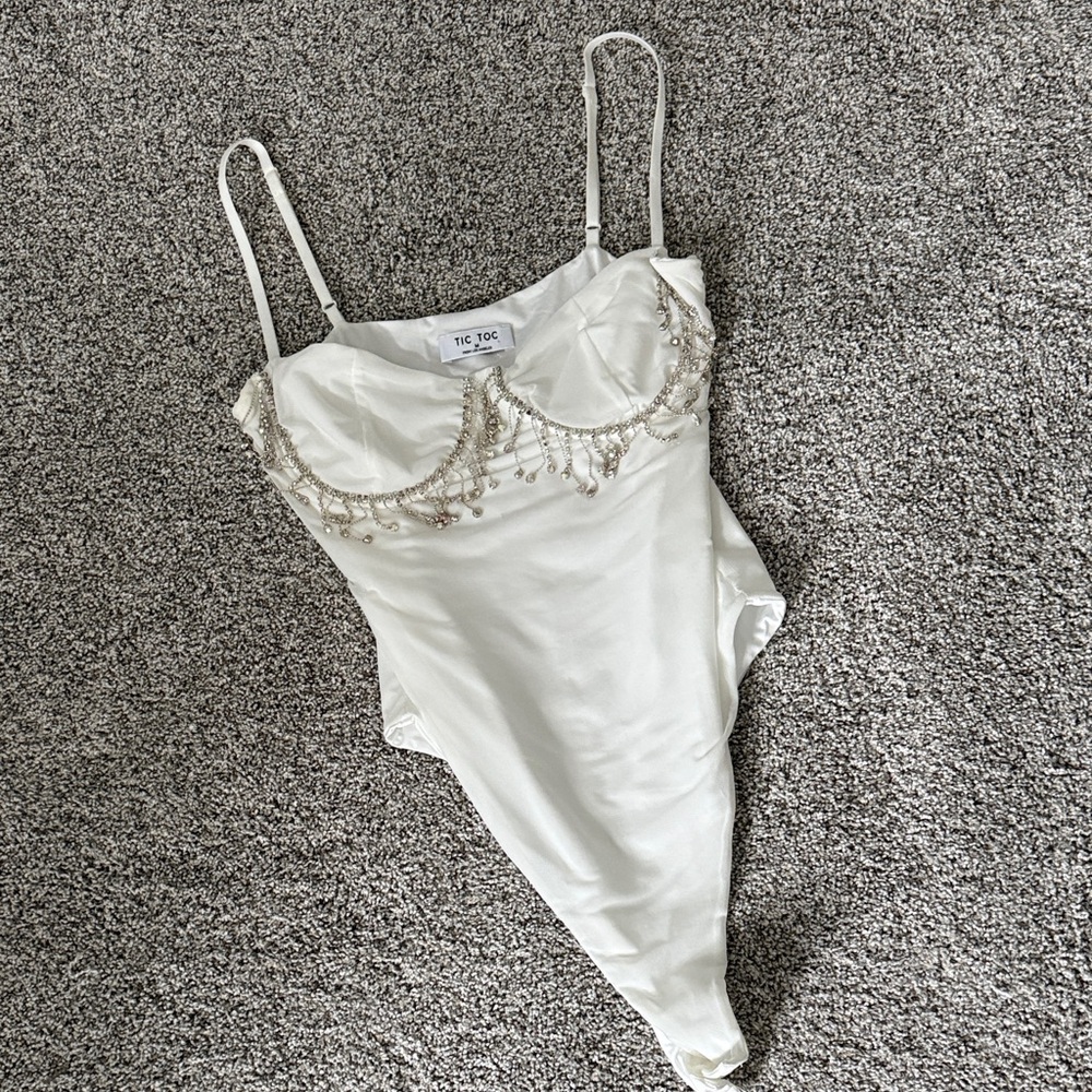 Punchy Blonde Rhinestone Bodysuit